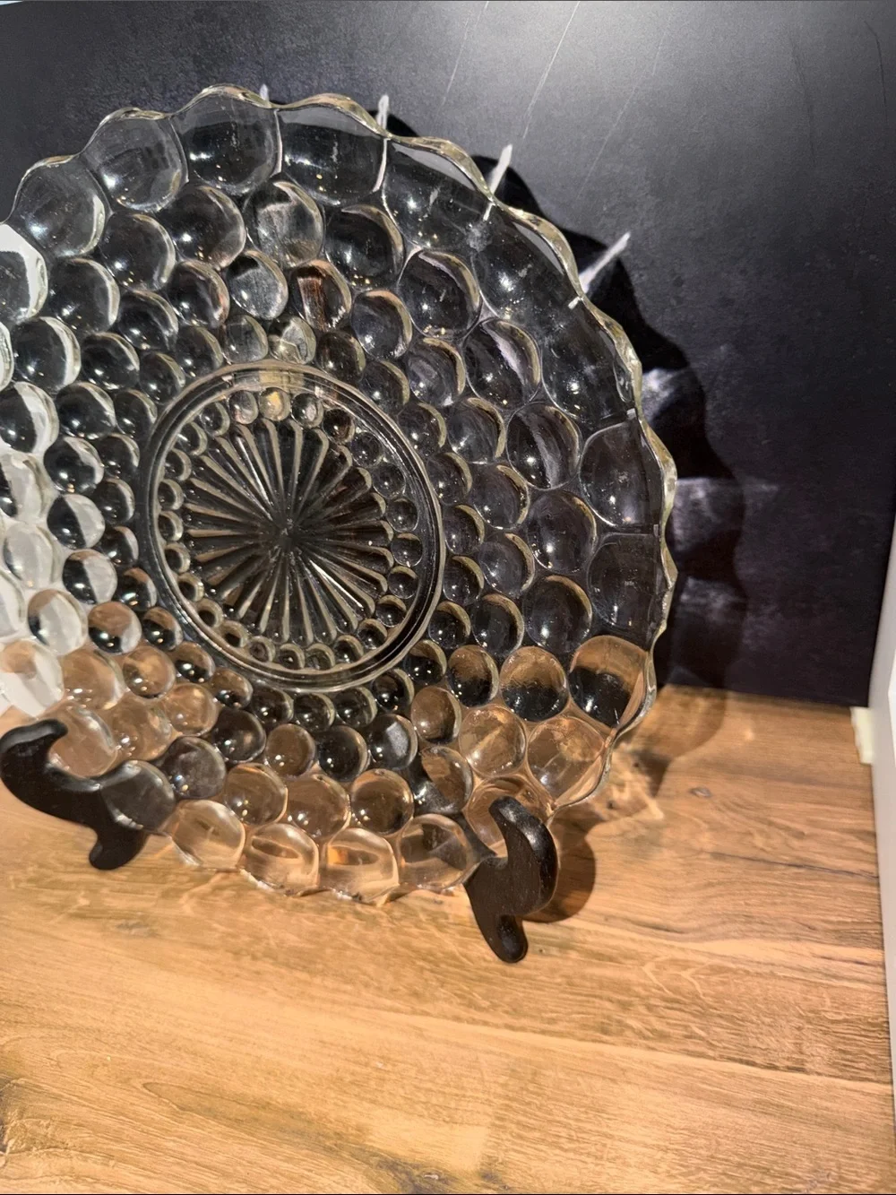 Anchor Hocking Clear Bubble Glass Serving Platter